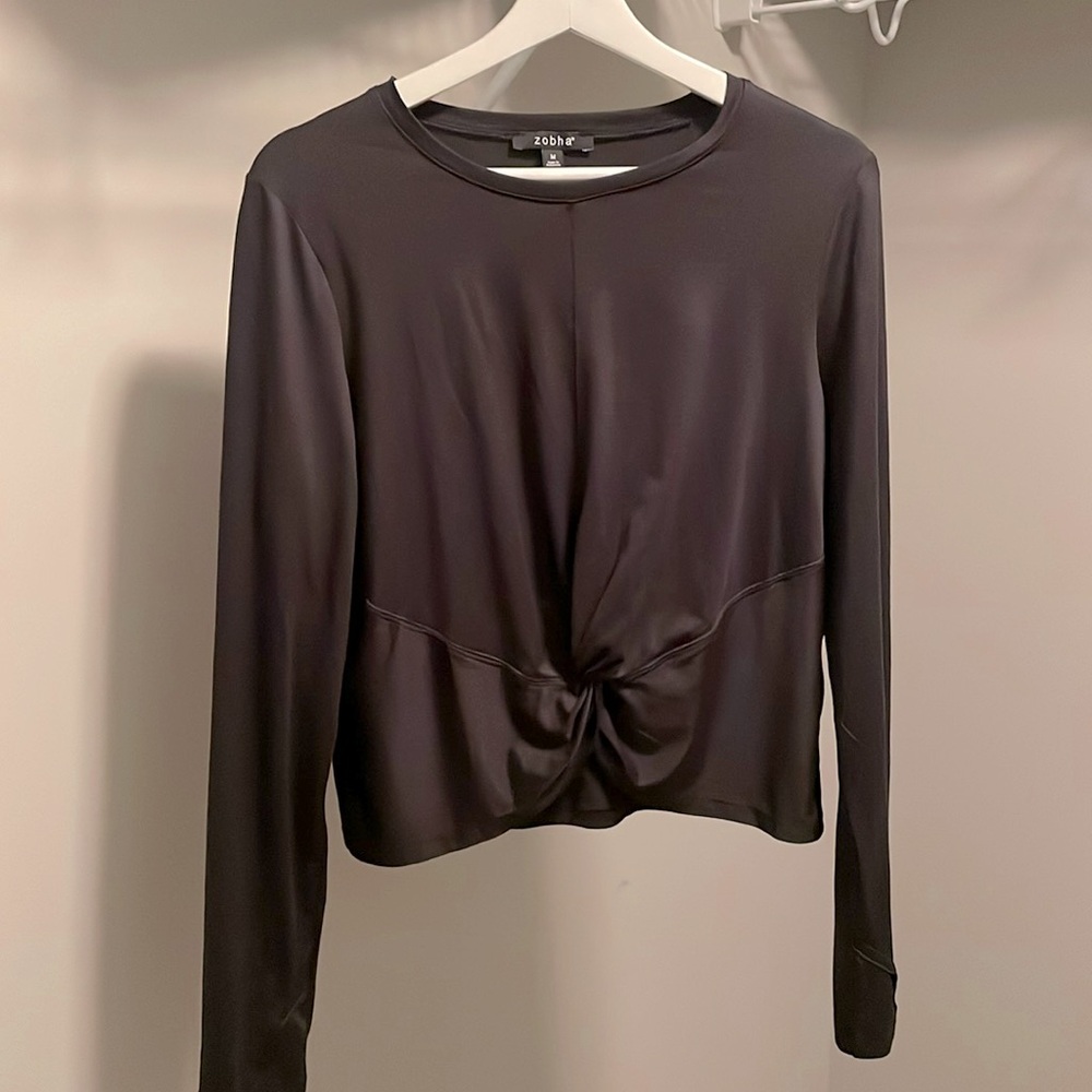 Black Long Sleeve With Twisted front